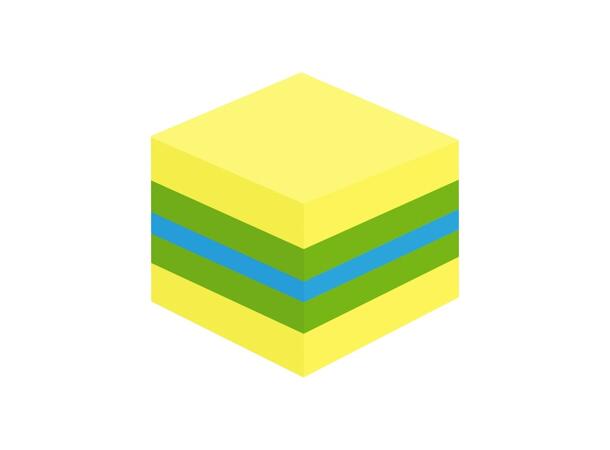 Post-it® kube 51x51mm gul/grønn 